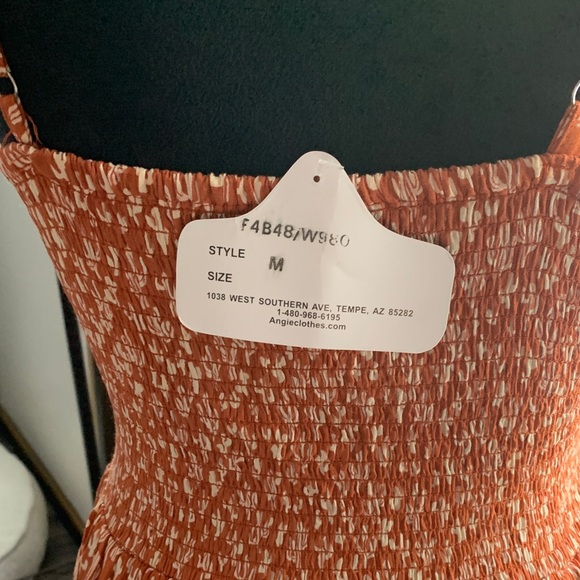 Chic Angie Orange Cactus Patterned Maxi Dress NWT - Picture 4 of 4